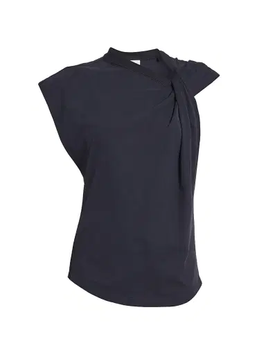 Isabel Marant Women's Nayda Cotton Twist-Shoulder Top - Black - Size Small | Thumbnail 1 Isabel Marant Women's Nayda Cotton Twist-Shoulder Top - Black - Size Small | Thumbnail 1