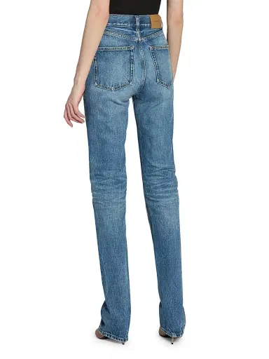 Saint Laurent Women's 90's Slim Jeans in Denim - Blue | Thumbnail 6 Saint Laurent Women's 90's Slim Jeans in Denim - Blue | Thumbnail 6
