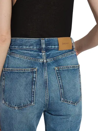 Saint Laurent Women's 90's Slim Jeans in Denim - Blue | Thumbnail 7 Saint Laurent Women's 90's Slim Jeans in Denim - Blue | Thumbnail 7