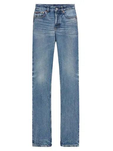 Saint Laurent Women's 90's Slim Jeans in Denim - Blue | Thumbnail 1 Saint Laurent Women's 90's Slim Jeans in Denim - Blue | Thumbnail 1