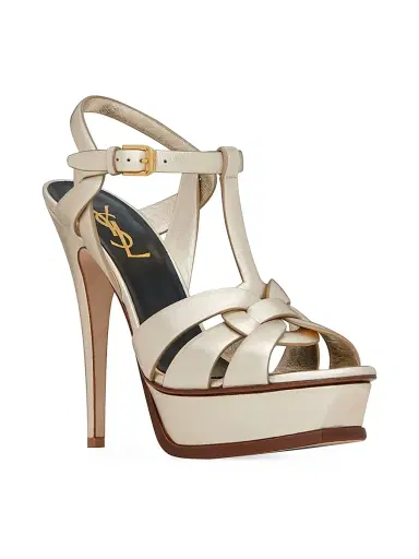 Saint Laurent Women's Tribute Sandals In Metallic Leather - Pale Gold - Size 11.5 | Thumbnail 3 Saint Laurent Women's Tribute Sandals In Metallic Leather - Pale Gold - Size 11.5 | Thumbnail 3