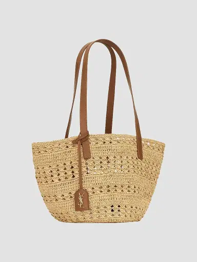 Saint Laurent Women's Panier Small Shoulder Bag in Raffia | Thumbnail 2 Saint Laurent Women's Panier Small Shoulder Bag in Raffia | Thumbnail 2