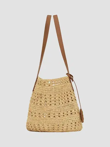 Saint Laurent Women's Panier Small Shoulder Bag in Raffia | Thumbnail 3 Saint Laurent Women's Panier Small Shoulder Bag in Raffia | Thumbnail 3