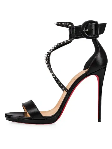 Christian Louboutin Women's Choca Lux 120MM Leather Sandals - Black | Thumbnail 3 Christian Louboutin Women's Choca Lux 120MM Leather Sandals - Black | Thumbnail 3