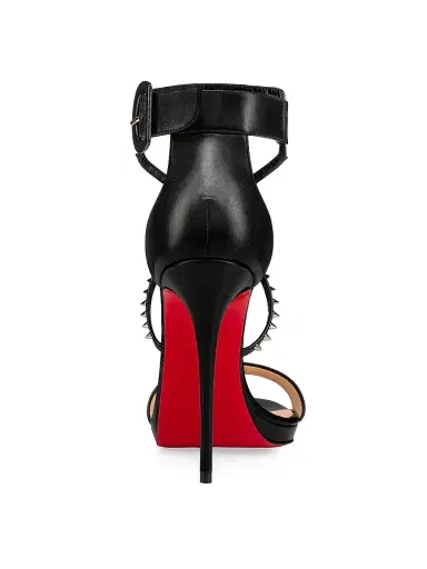 Christian Louboutin Women's Choca Lux 120MM Leather Sandals - Black | Thumbnail 4 Christian Louboutin Women's Choca Lux 120MM Leather Sandals - Black | Thumbnail 4