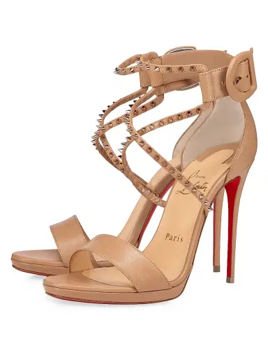 Christian Louboutin Women's Choca Lux 120MM Leather Sandals - Black | Thumbnail 7 Christian Louboutin Women's Choca Lux 120MM Leather Sandals - Black | Thumbnail 7