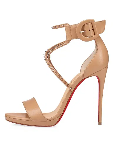 Christian Louboutin Women's Choca Lux 120MM Leather Sandals - Black | Thumbnail 8 Christian Louboutin Women's Choca Lux 120MM Leather Sandals - Black | Thumbnail 8