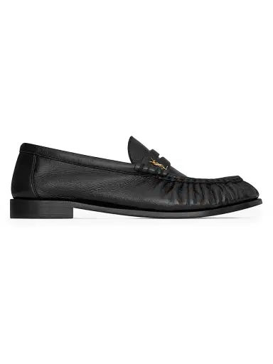 Saint Laurent Men's Le Loafer Penny Slippers in Shiny Creased Leather - Black - Size 8 | Thumbnail 1 Saint Laurent Men's Le Loafer Penny Slippers in Shiny Creased Leather - Black - Size 8 | Thumbnail 1