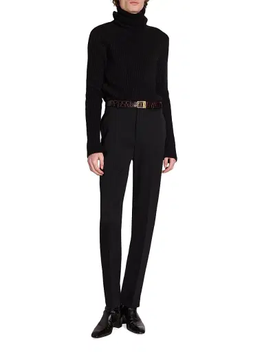 Saint Laurent Men's Buckle Belt In Crocodile Embossed Leather - Brown | Thumbnail 3 Saint Laurent Men's Buckle Belt In Crocodile Embossed Leather - Brown | Thumbnail 3
