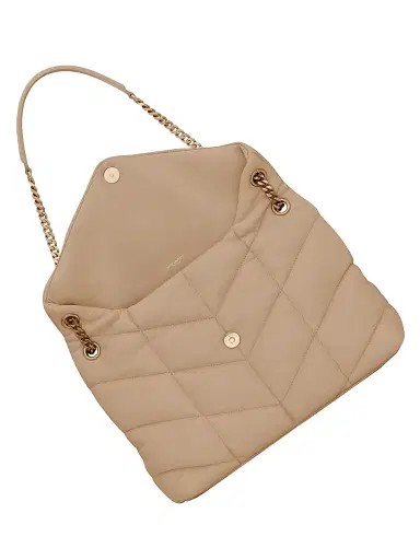 Saint Laurent Women's Puffer Medium in Nappa Leather - Dark Beige | Thumbnail 4 Saint Laurent Women's Puffer Medium in Nappa Leather - Dark Beige | Thumbnail 4