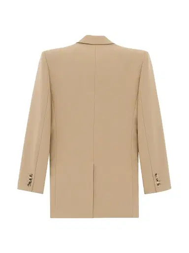 Saint Laurent Women's Blazer in Wool Gabardine - Beige | Thumbnail 2 Saint Laurent Women's Blazer in Wool Gabardine - Beige | Thumbnail 2