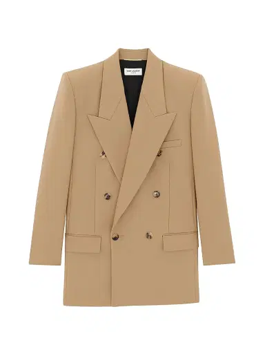 Saint Laurent Women's Blazer in Wool Gabardine - Beige | Thumbnail 1 Saint Laurent Women's Blazer in Wool Gabardine - Beige | Thumbnail 1