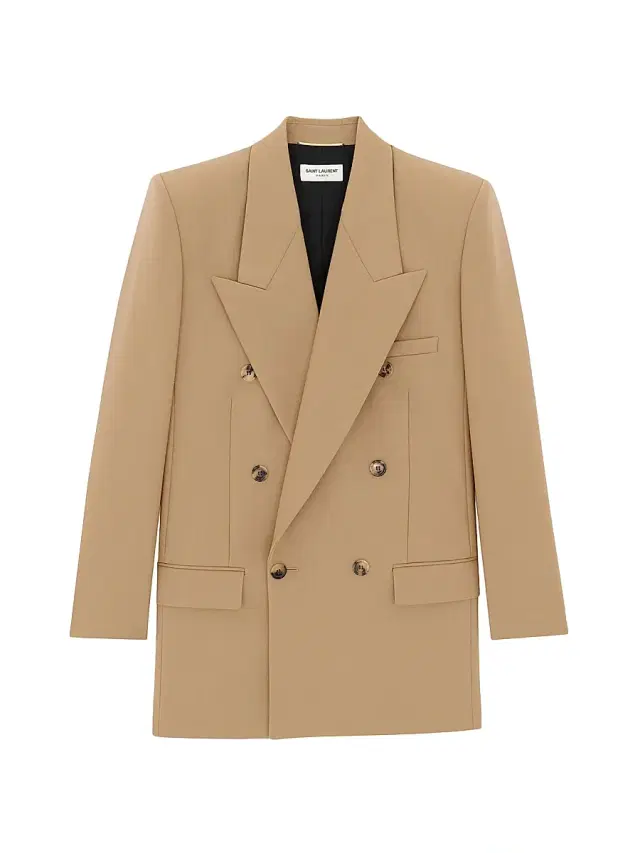 Saint Laurent Women's Blazer in Wool Gabardine - Beige