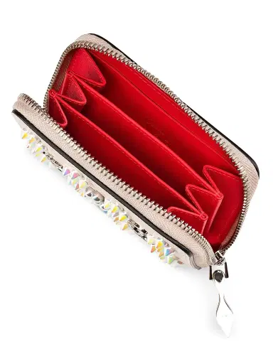Christian Louboutin Women's Pannettone Leather Coin Purse - Leche | Thumbnail 4 Christian Louboutin Women's Pannettone Leather Coin Purse - Leche | Thumbnail 4