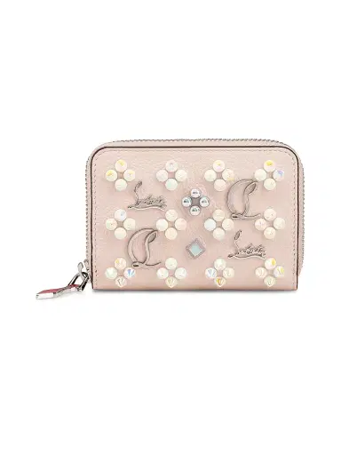 Christian Louboutin Women's Pannettone Leather Coin Purse - Leche | Thumbnail 1 Christian Louboutin Women's Pannettone Leather Coin Purse - Leche | Thumbnail 1