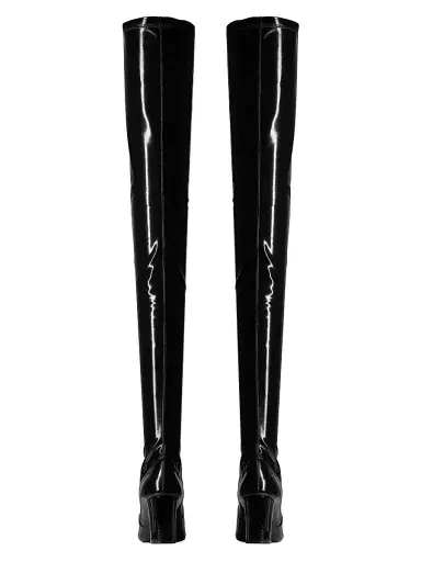 Saint Laurent Women's Betty Over-The-Knee Boots In Stretch Vinyl - Black | Thumbnail 3 Saint Laurent Women's Betty Over-The-Knee Boots In Stretch Vinyl - Black | Thumbnail 3