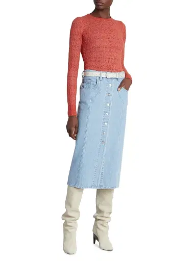 ISABEL MARANT ÉTOILE Women's Vandy Denim Button-Front Skirt | Thumbnail 2 ISABEL MARANT ÉTOILE Women's Vandy Denim Button-Front Skirt | Thumbnail 2