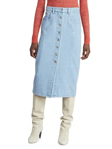 ISABEL MARANT ÉTOILE Women's Vandy Denim Button-Front Skirt | Thumbnail 3 ISABEL MARANT ÉTOILE Women's Vandy Denim Button-Front Skirt | Thumbnail 3