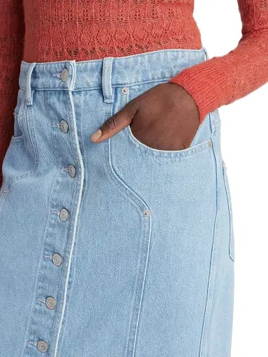 ISABEL MARANT ÉTOILE Women's Vandy Denim Button-Front Skirt | Thumbnail 6 ISABEL MARANT ÉTOILE Women's Vandy Denim Button-Front Skirt | Thumbnail 6