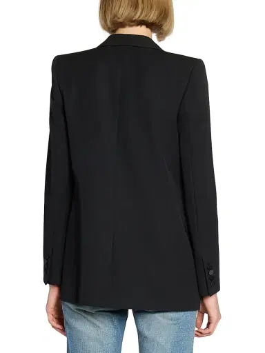 Saint Laurent Women's Tube Tuxedo Jacket in Grain De Poudre | Thumbnail 6 Saint Laurent Women's Tube Tuxedo Jacket in Grain De Poudre | Thumbnail 6
