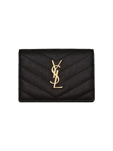 Saint Laurent Women's Cassandre Matelass Business Card Case - Nero | Thumbnail 1 Saint Laurent Women's Cassandre Matelass Business Card Case - Nero | Thumbnail 1