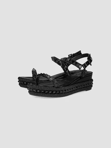 Christian Louboutin Women's Pyraclou Wedges - Black | Thumbnail 2 Christian Louboutin Women's Pyraclou Wedges - Black | Thumbnail 2