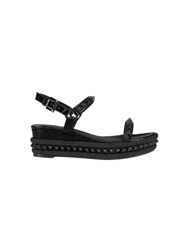 Christian Louboutin Women's Pyraclou Wedges - Black | Thumbnail 1 Christian Louboutin Women's Pyraclou Wedges - Black | Thumbnail 1