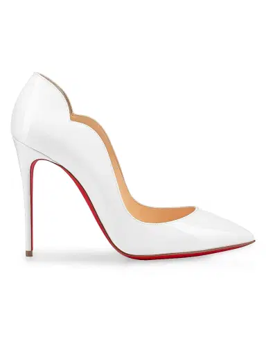 Christian Louboutin Women's Hot Chick 100MM Leather Pumps - Bianco | Thumbnail 9 Christian Louboutin Women's Hot Chick 100MM Leather Pumps - Bianco | Thumbnail 9