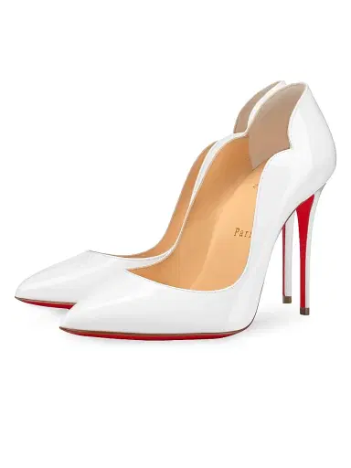Christian Louboutin Women's Hot Chick 100MM Leather Pumps - Bianco | Thumbnail 10 Christian Louboutin Women's Hot Chick 100MM Leather Pumps - Bianco | Thumbnail 10