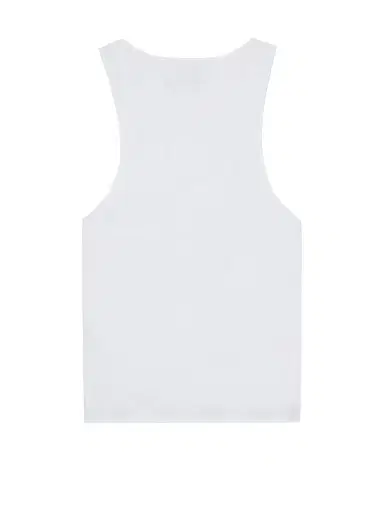 Saint Laurent Women's Henley Tank Top in Cotton Poplin - White | Thumbnail 2 Saint Laurent Women's Henley Tank Top in Cotton Poplin - White | Thumbnail 2