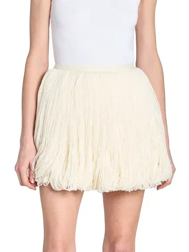 Alaïa Women's Fringes Wool Miniskirt - Blanc Casse | Thumbnail 3 Alaïa Women's Fringes Wool Miniskirt - Blanc Casse | Thumbnail 3