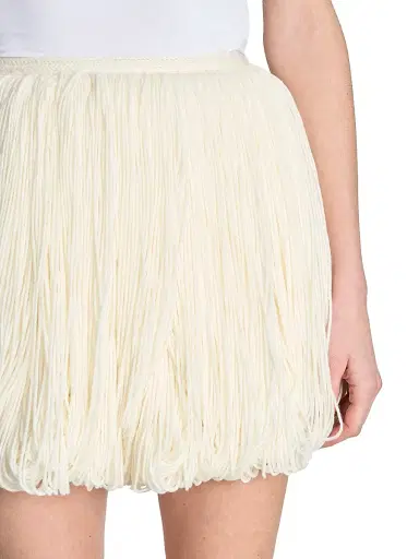 Alaïa Women's Fringes Wool Miniskirt - Blanc Casse | Thumbnail 4 Alaïa Women's Fringes Wool Miniskirt - Blanc Casse | Thumbnail 4