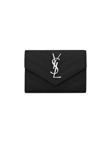 Saint Laurent Women's Cassandre Matelassé Envelope Wallet - Nero | Thumbnail 1 Saint Laurent Women's Cassandre Matelassé Envelope Wallet - Nero | Thumbnail 1