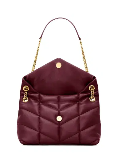 Saint Laurent Women's Puffer Shoulder Bag in Nappa Leather - Rouge Cabernet | Thumbnail 4 Saint Laurent Women's Puffer Shoulder Bag in Nappa Leather - Rouge Cabernet | Thumbnail 4