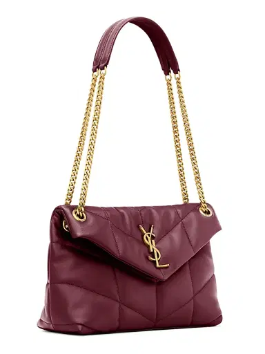 Saint Laurent Women's Puffer Shoulder Bag in Nappa Leather - Rouge Cabernet | Thumbnail 5 Saint Laurent Women's Puffer Shoulder Bag in Nappa Leather - Rouge Cabernet | Thumbnail 5