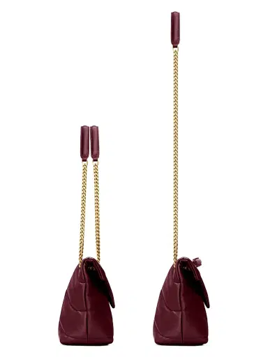 Saint Laurent Women's Puffer Shoulder Bag in Nappa Leather - Rouge Cabernet | Thumbnail 6 Saint Laurent Women's Puffer Shoulder Bag in Nappa Leather - Rouge Cabernet | Thumbnail 6