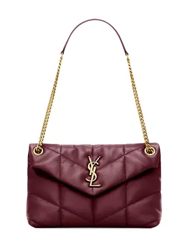 Saint Laurent Women's Puffer Shoulder Bag in Nappa Leather - Rouge Cabernet | Thumbnail 1 Saint Laurent Women's Puffer Shoulder Bag in Nappa Leather - Rouge Cabernet | Thumbnail 1