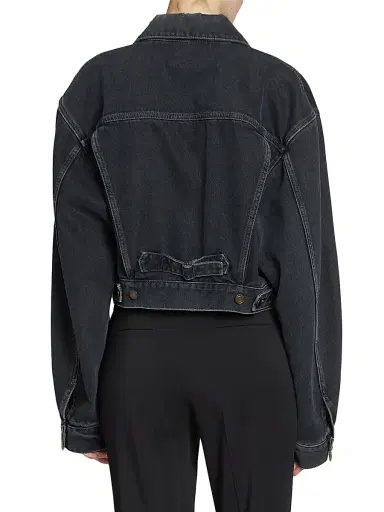Saint Laurent Women's 80's Jacket in Dark Denim - Dark Blue Black | Thumbnail 6 Saint Laurent Women's 80's Jacket in Dark Denim - Dark Blue Black | Thumbnail 6