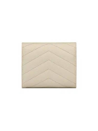 Saint Laurent Women's Cassandre Matelassé Multi-Fold Wallet in Leather - Crema Soft | Thumbnail 2 Saint Laurent Women's Cassandre Matelassé Multi-Fold Wallet in Leather - Crema Soft | Thumbnail 2