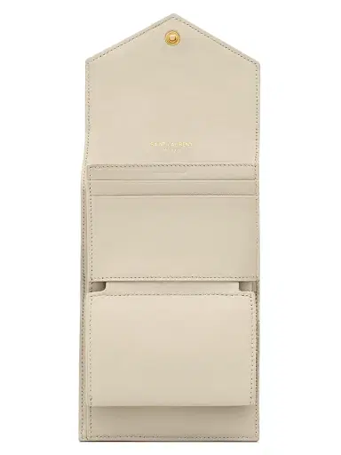 Saint Laurent Women's Cassandre Matelassé Multi-Fold Wallet in Leather - Crema Soft | Thumbnail 4 Saint Laurent Women's Cassandre Matelassé Multi-Fold Wallet in Leather - Crema Soft | Thumbnail 4