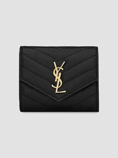 Saint Laurent Women's Cassandre Matelassé Multi-Fold Wallet in Leather - Crema Soft | Thumbnail 5 Saint Laurent Women's Cassandre Matelassé Multi-Fold Wallet in Leather - Crema Soft | Thumbnail 5