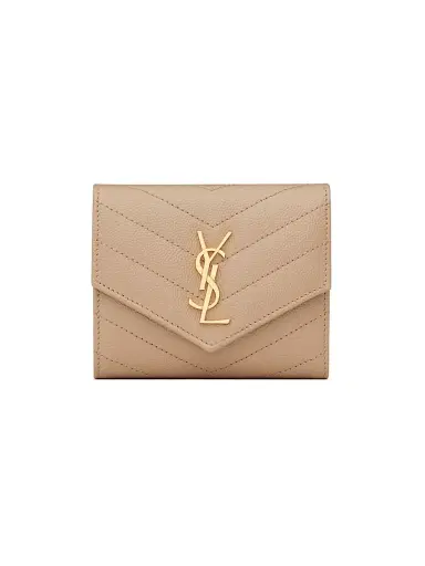 Saint Laurent Women's Cassandre Matelassé Multi-Fold Wallet in Leather - Crema Soft | Thumbnail 9 Saint Laurent Women's Cassandre Matelassé Multi-Fold Wallet in Leather - Crema Soft | Thumbnail 9