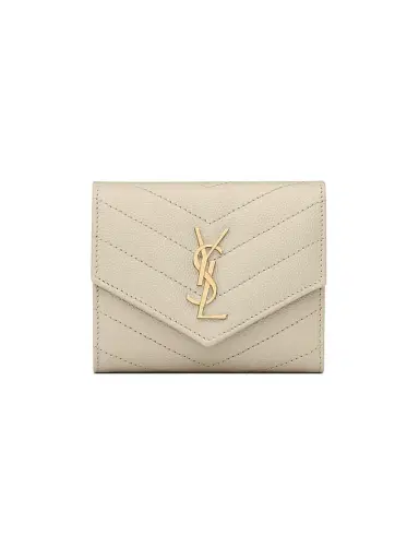 Saint Laurent Women's Cassandre Matelassé Multi-Fold Wallet in Leather - Crema Soft | Thumbnail 1 Saint Laurent Women's Cassandre Matelassé Multi-Fold Wallet in Leather - Crema Soft | Thumbnail 1