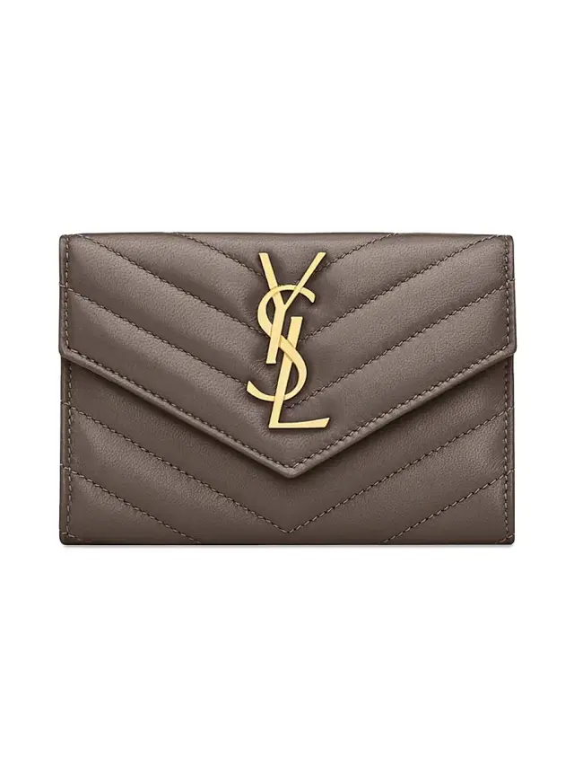 Women's Cassandre Matelassé Envelope Wallet in Lambskin - Urban Grey Women's Cassandre Matelassé Envelope Wallet in Lambskin - Urban Grey