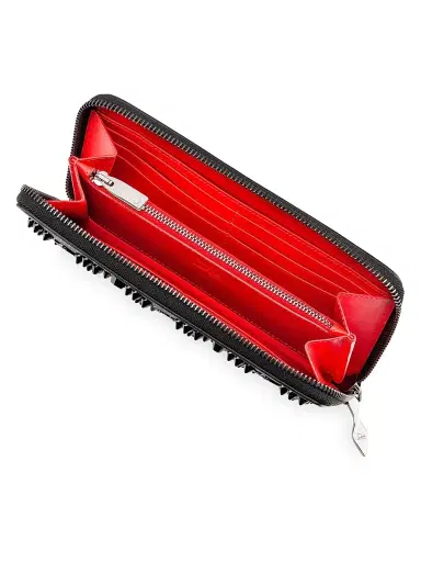 Christian Louboutin Women's Pannettone Spike Leather Wallet - Black | Thumbnail 3 Christian Louboutin Women's Pannettone Spike Leather Wallet - Black | Thumbnail 3
