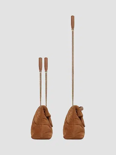 Saint Laurent Women's Puffer in Quilted Suede - Cinnamon | Thumbnail 3 Saint Laurent Women's Puffer in Quilted Suede - Cinnamon | Thumbnail 3
