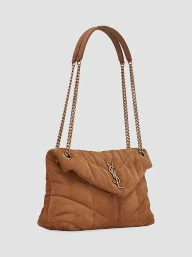 Saint Laurent Women's Puffer in Quilted Suede - Cinnamon | Thumbnail 5 Saint Laurent Women's Puffer in Quilted Suede - Cinnamon | Thumbnail 5