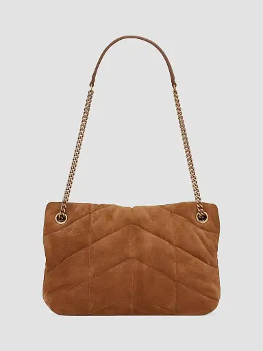Saint Laurent Women's Puffer in Quilted Suede - Cinnamon | Thumbnail 6 Saint Laurent Women's Puffer in Quilted Suede - Cinnamon | Thumbnail 6