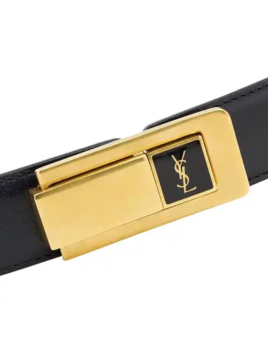 Saint Laurent Women's Charniere Buckle Belt in Smooth Leather - Black - Size 36 | Thumbnail 4 Saint Laurent Women's Charniere Buckle Belt in Smooth Leather - Black - Size 36 | Thumbnail 4