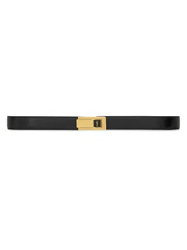 Saint Laurent Women's Charniere Buckle Belt in Smooth Leather - Black - Size 36 | Thumbnail 1 Saint Laurent Women's Charniere Buckle Belt in Smooth Leather - Black - Size 36 | Thumbnail 1